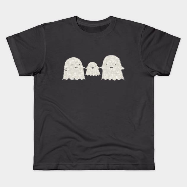 Ghost Family Kids T-Shirt by Cecilia Mok